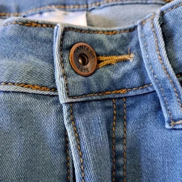 Santana Jeans Blue Cropped Stretch Denim Women's Size 8 Capri Light Wash - Picture 6 of 12